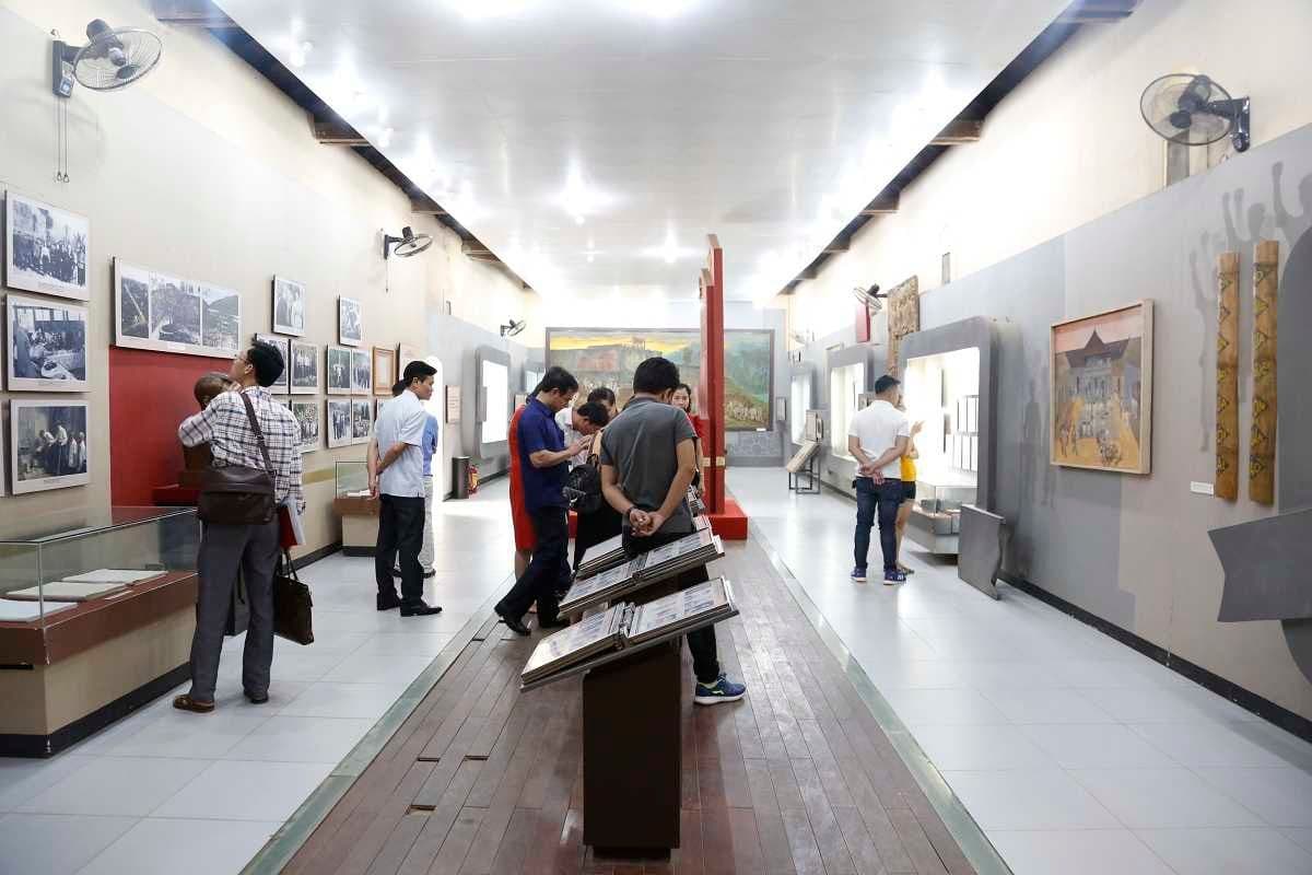 Visitors to the prison exhibits