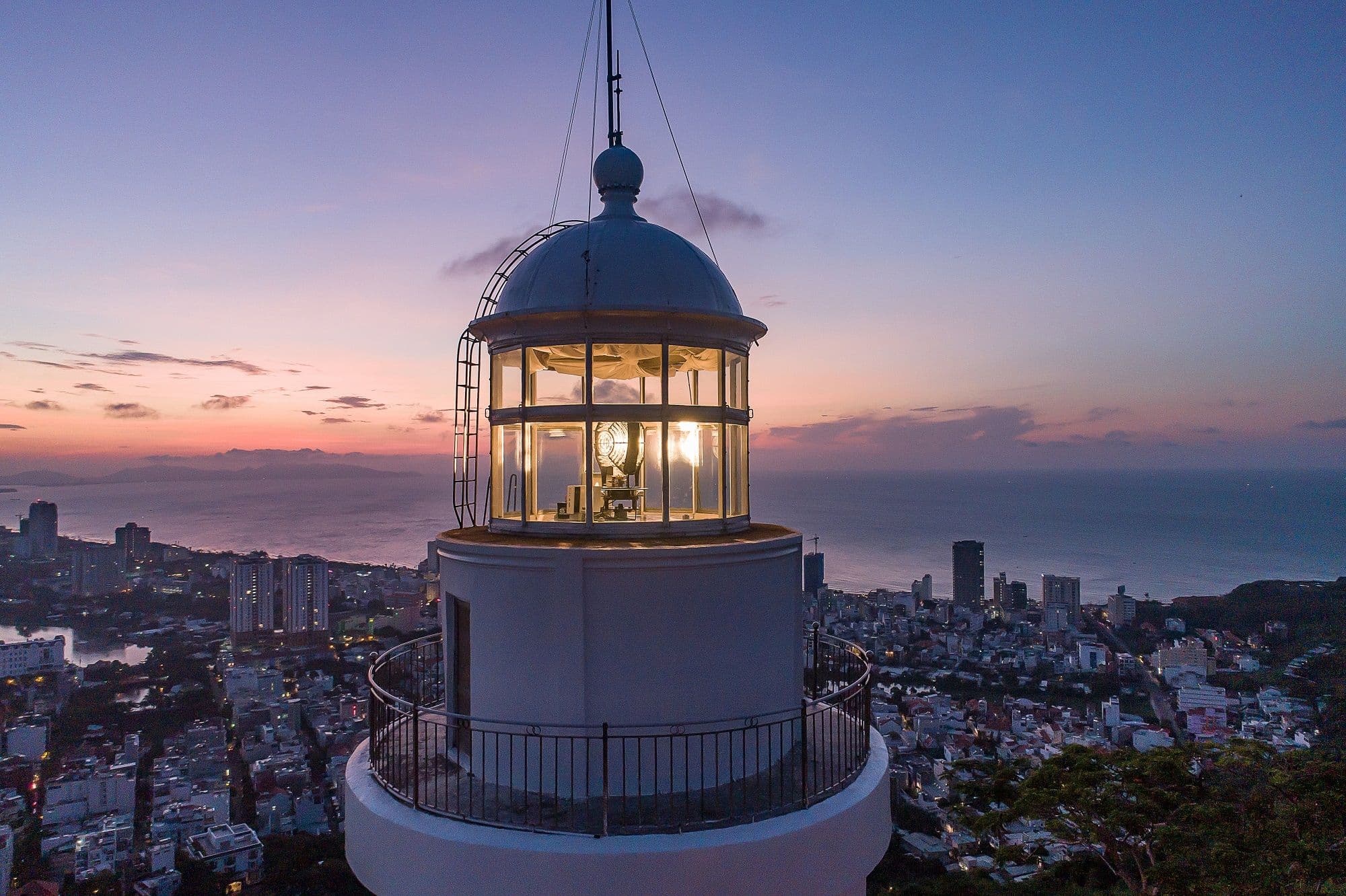 The beautiful angle of the top of the lighthouse